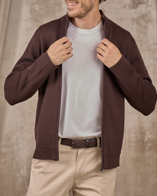 Cardigan zippé col montant - MISE AU GREEN - 4