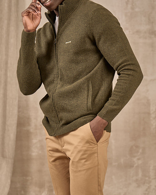 Cardigan zippé col montant - MISE AU GREEN - 1