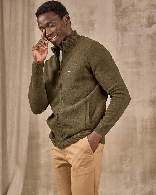 Cardigan zippé col montant - MISE AU GREEN - 1