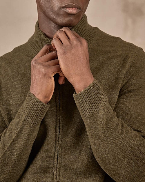 Cardigan zippé col montant - MISE AU GREEN - 3
