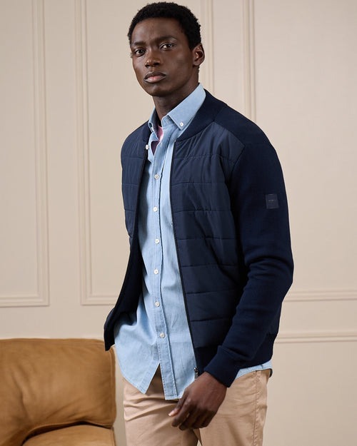 Cardigan bi-matières Gaspar - MISE AU GREEN - 3