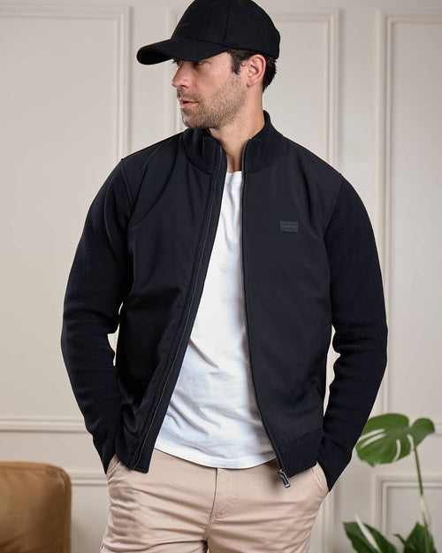 Cardigan bi-matière Hector - MISE AU GREEN - 1