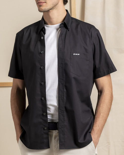 Chemise manches courtes unie coupe regular fit - MISE AU GREEN - 2