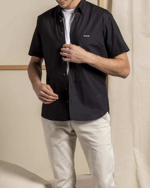 Chemise manches courtes unie coupe regular fit - MISE AU GREEN - 4