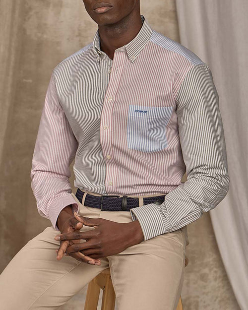 Chemise patchwork rayures - MISE AU GREEN - 3