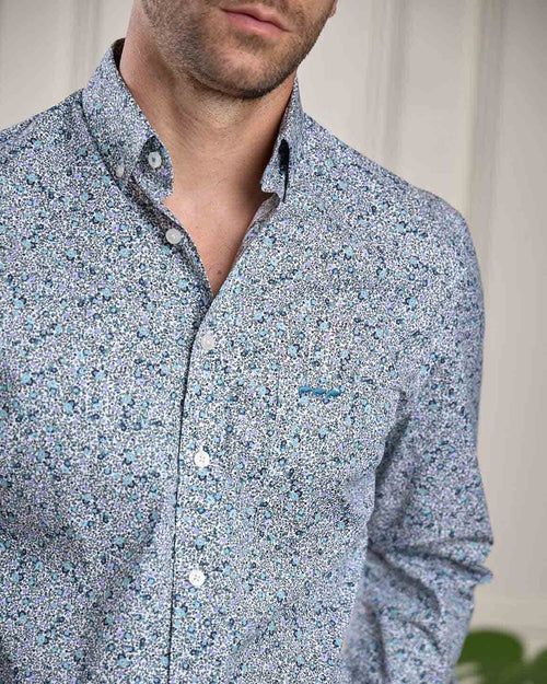 Chemise micro-motifs fleurs - MISE AU GREEN - 2