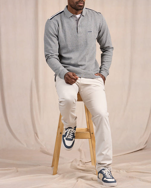 Polo manches longues regular fit à épaulettes - MISE AU GREEN - 3