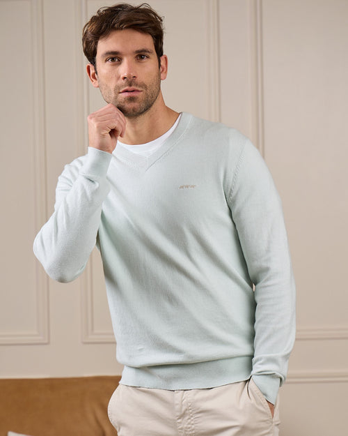 Pull homme tricoté 3D PLANETE marron made in France coton bio Pull homme tricoté 3D PLANETE marron made in France coton bio