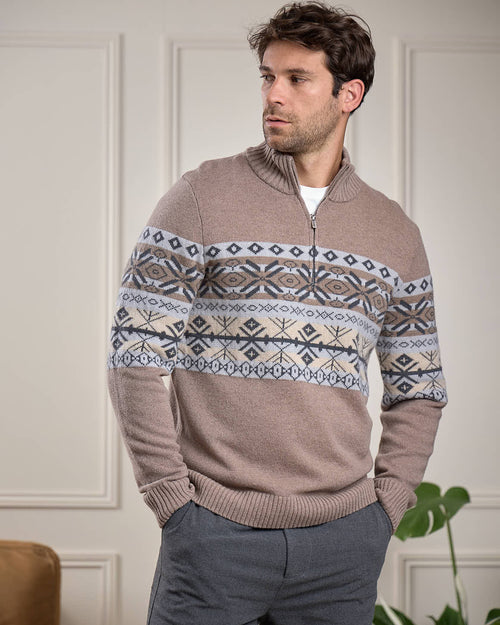 Pull Jacquard norvégien - MISE AU GREEN - 1