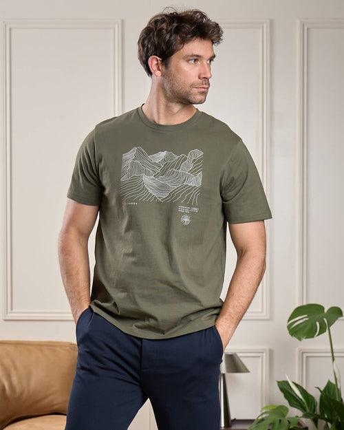 T-shirt imprimé montagne - MISE AU GREEN - 1