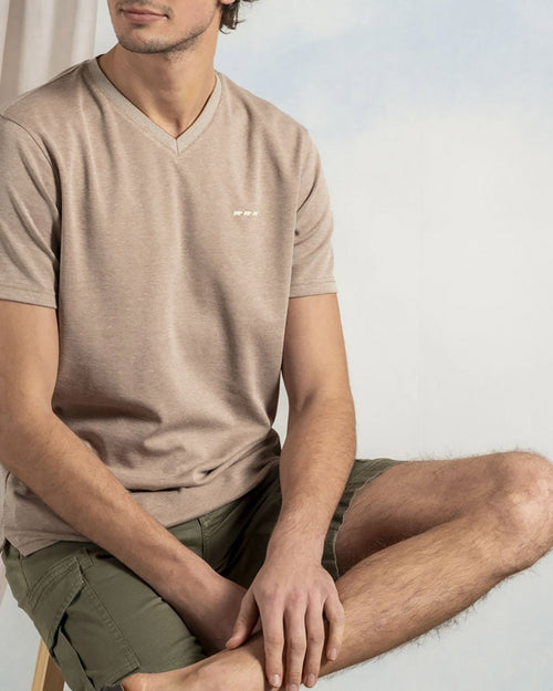 T-shirt col V uni - MISE AU GREEN - 1