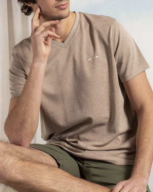 T-shirt col V uni - MISE AU GREEN - 4