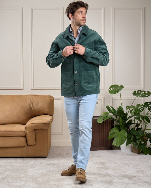 Veste peintre en velours côtelé - MISE AU GREEN - 1