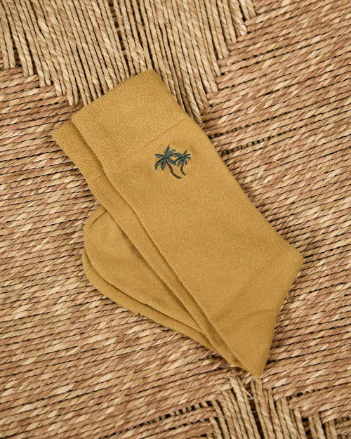 Chaussettes broderie palmier - MISE AU GREEN - 1