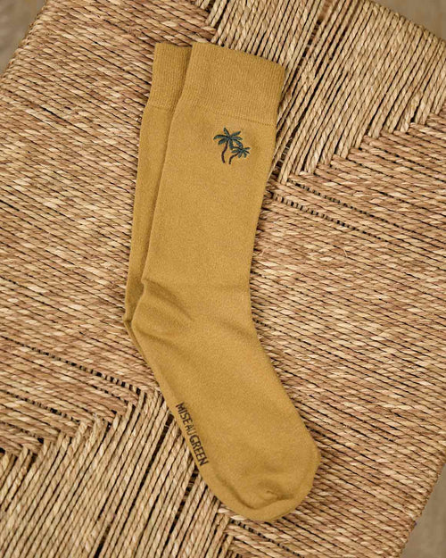 Chaussettes broderie palmier - MISE AU GREEN - 2