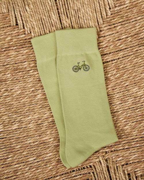 Chaussettes broderie vélo - MISE AU GREEN - 1