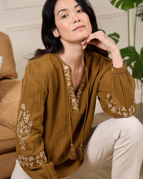 Chemise broderie Dakota - MISE AU GREEN - 1