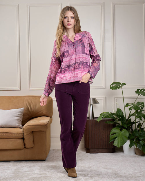 Blouse imprimée à voile - MISE AU GREEN - 2