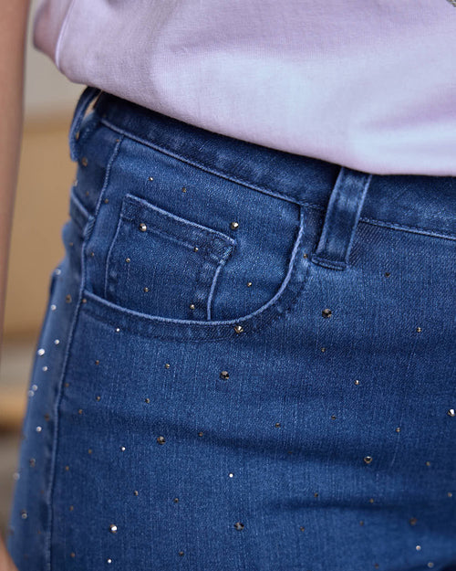 Jean bootcut à strass - MISE AU GREEN - 2