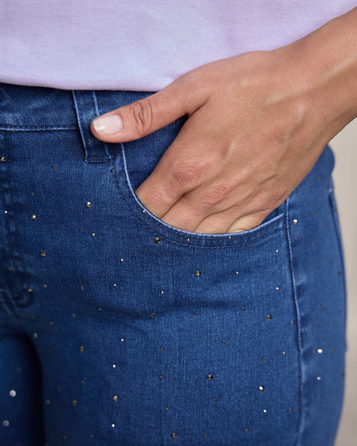 Jean bootcut à strass - MISE AU GREEN - 3