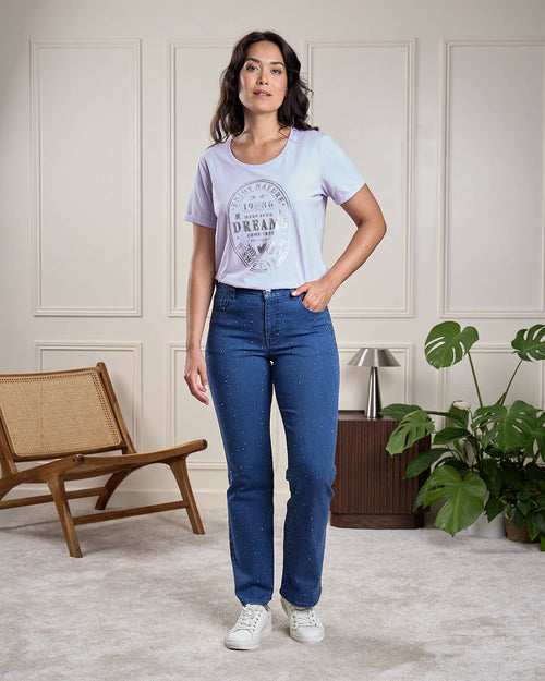Jean bootcut à strass - MISE AU GREEN - 5