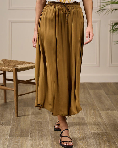 Jupe fluide satinée - MISE AU GREEN - 2