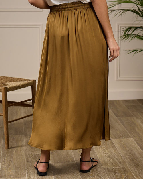 Jupe fluide satinée - MISE AU GREEN - 6