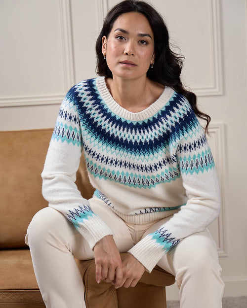 Pull Jacquard col rond - MISE AU GREEN - 1