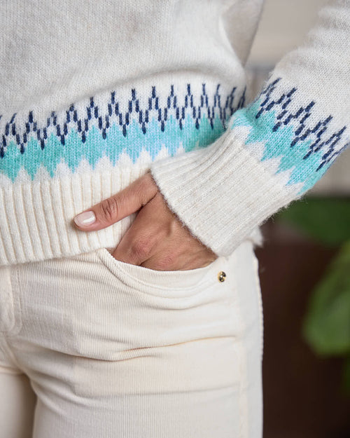 Pull Jacquard col rond - MISE AU GREEN - 3