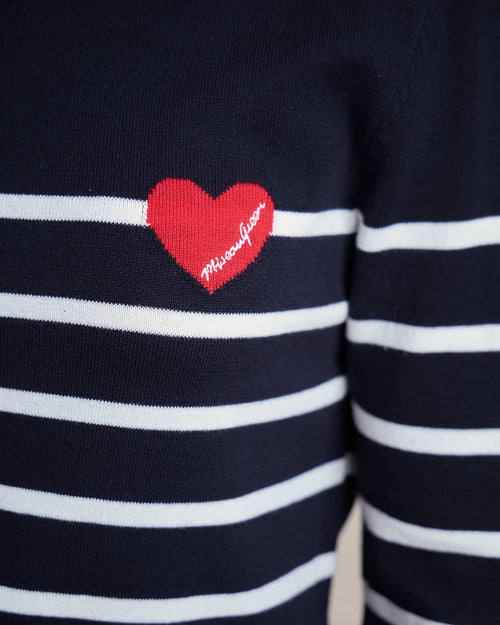 Pull marinière cœur Hélène - MISE AU GREEN - 1