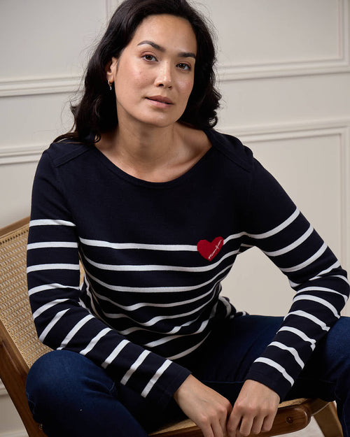 Pull marinière cœur Hélène - MISE AU GREEN - 4