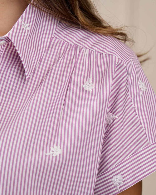 Top rayé brodé - MISE AU GREEN - 3