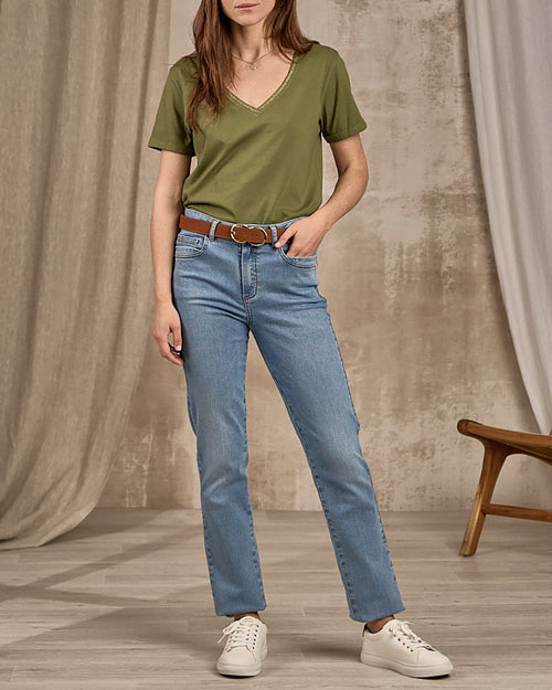 T-shirt col V lurex - MISE AU GREEN - 5