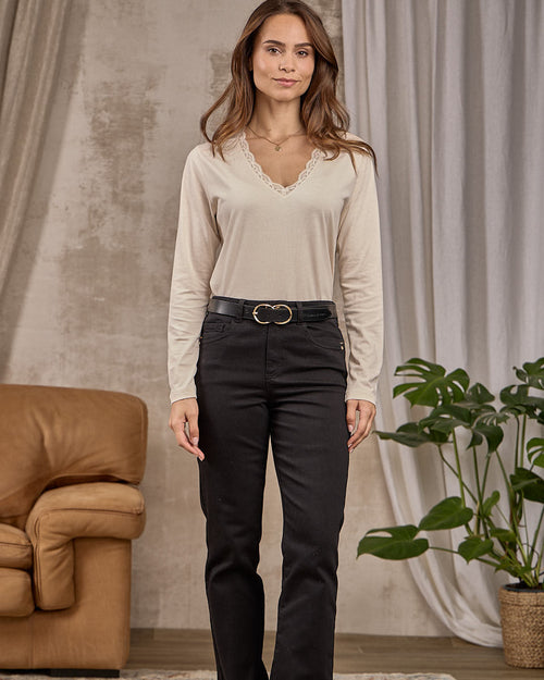 T-shirt col dentelle - MISE AU GREEN - 5