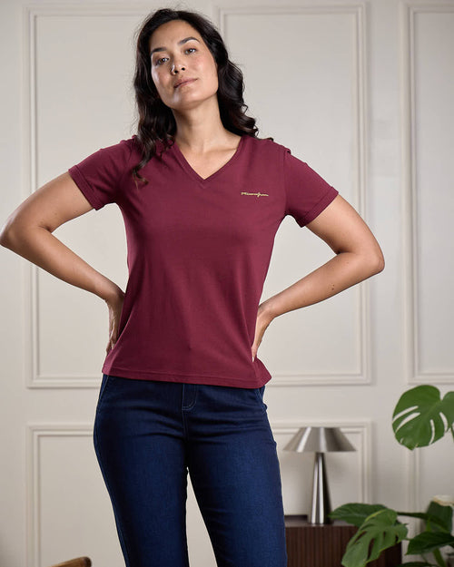 T-shirt col V - MISE AU GREEN - 1