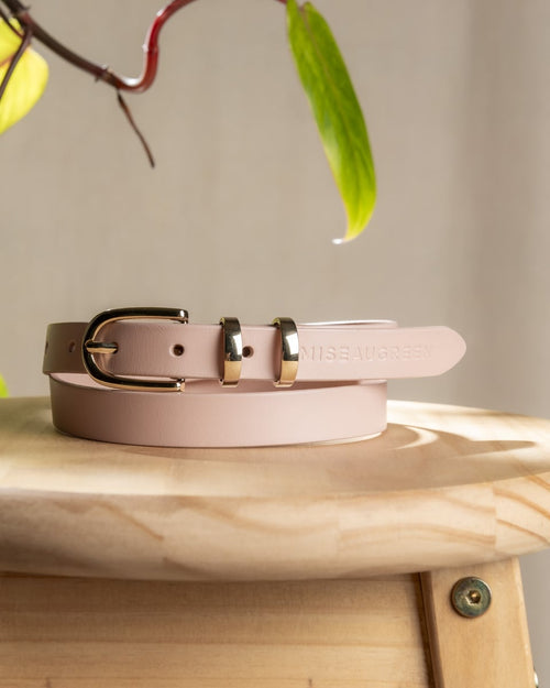Ceinture fine en cuir lisse - MISE AU GREEN - 2
