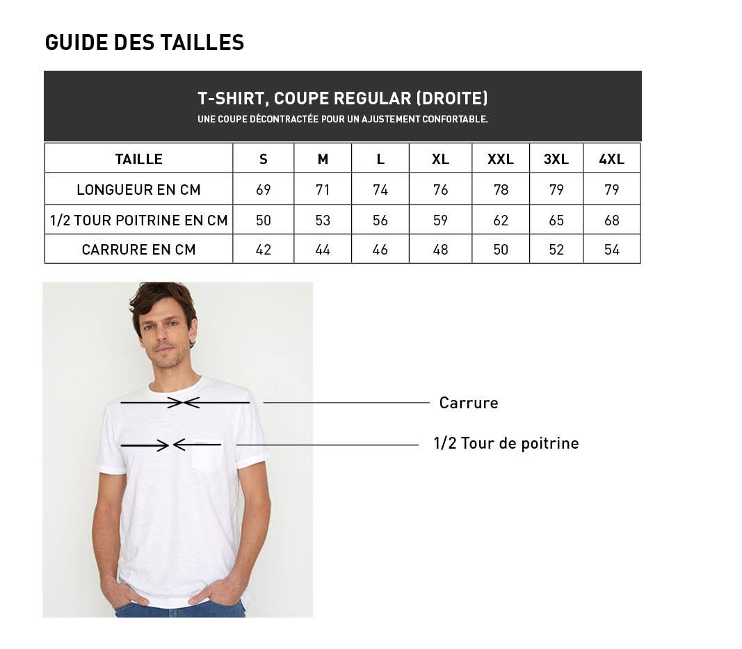 Guide des tailles t-shirt femme