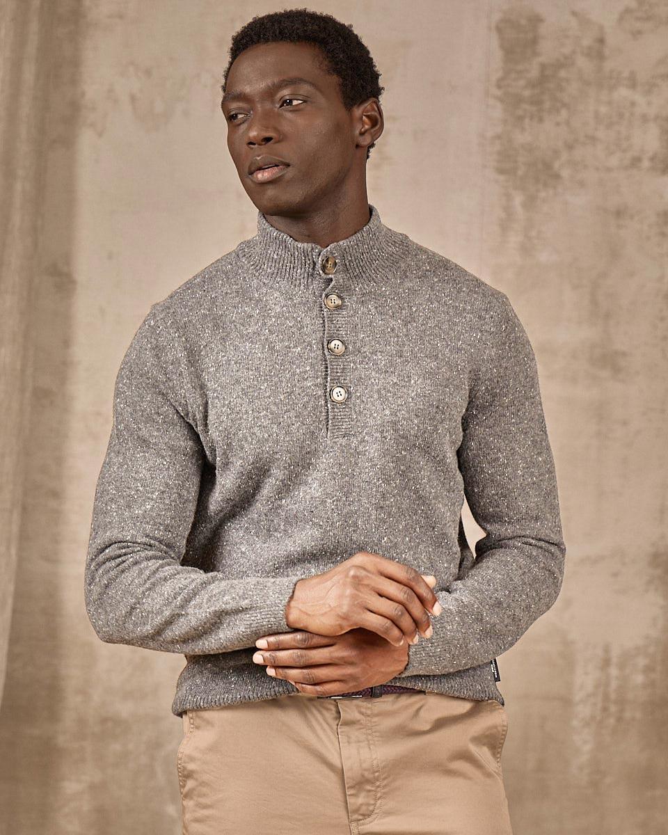 Pull gris chiné