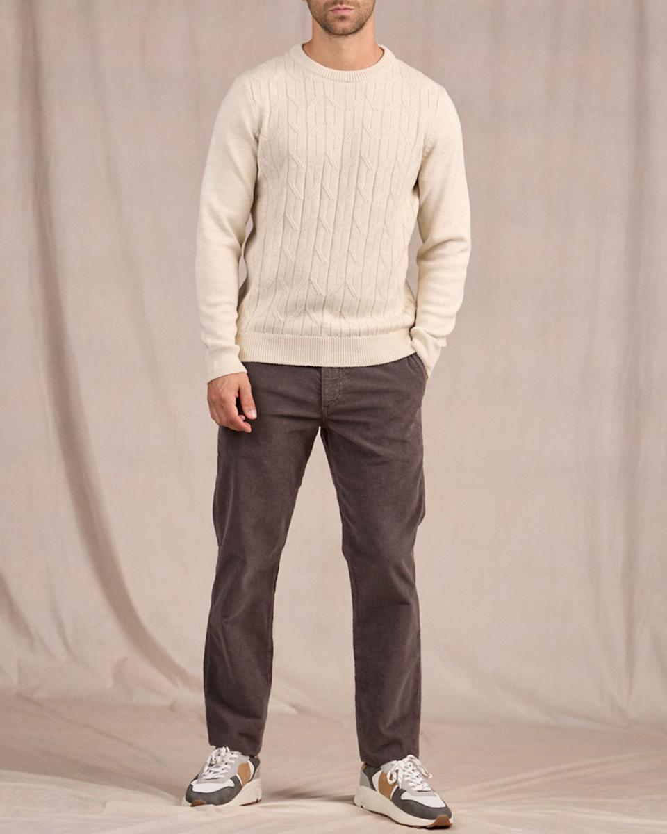 Pull torsadé beige