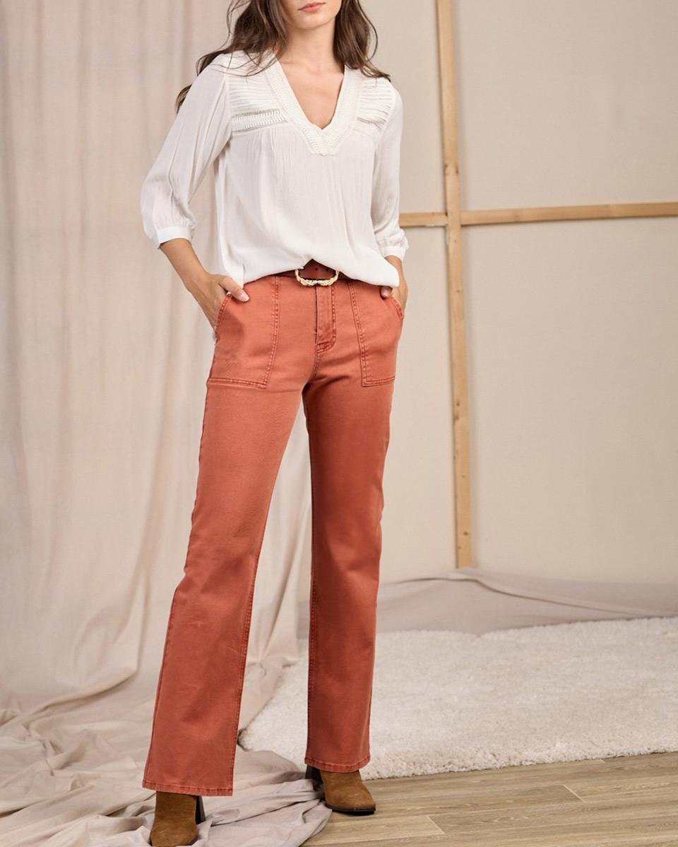 Blouse à détails blanc