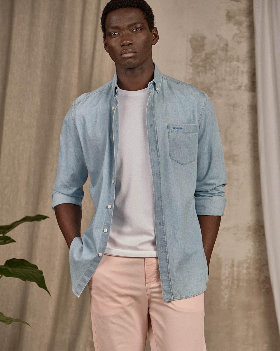 Chemise denim bleu