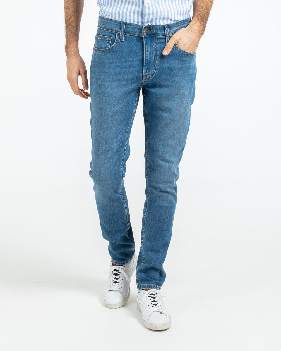 Jogg jean modern fit coton et élasthanne bleu