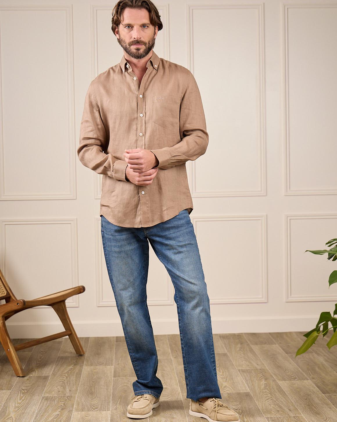 Chemise lin Gibson beige