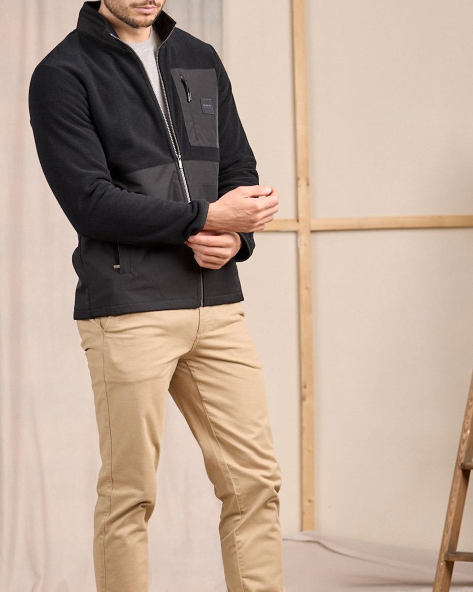 Polaire bi-matière noir