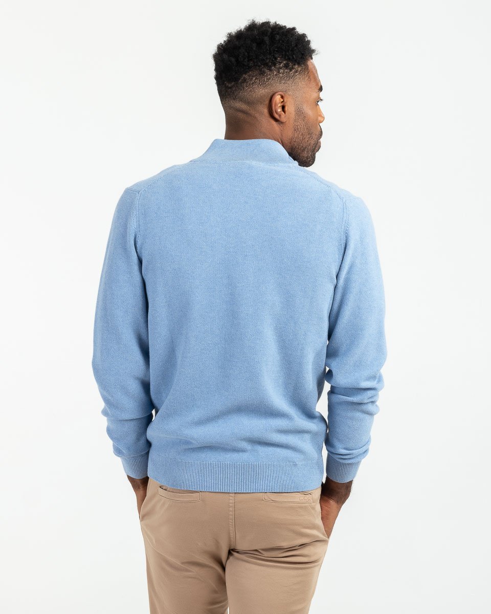 Cardigan uni zippé coton Standard 100 by OEKO-TEX® bleu