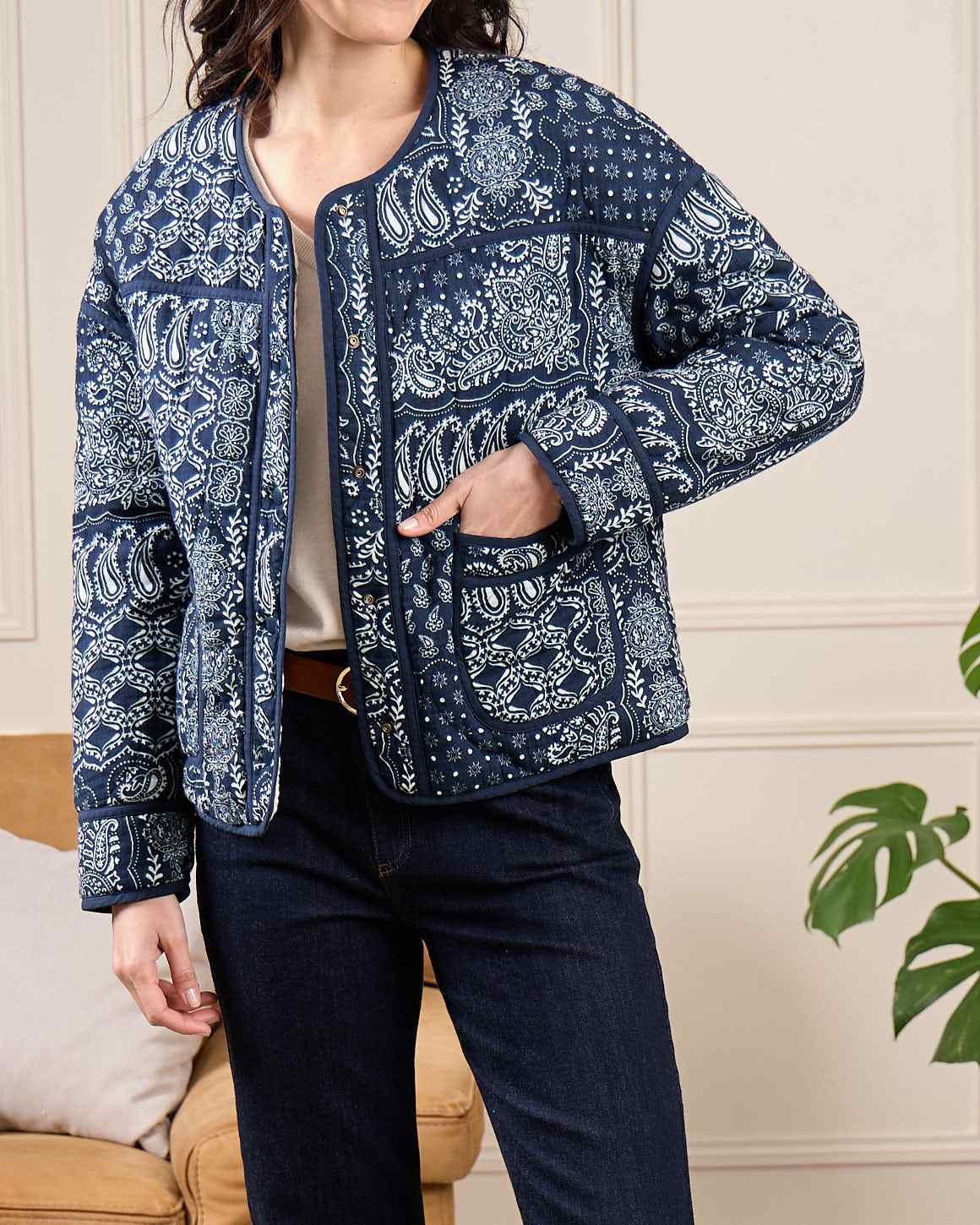 Veste réversible bleu