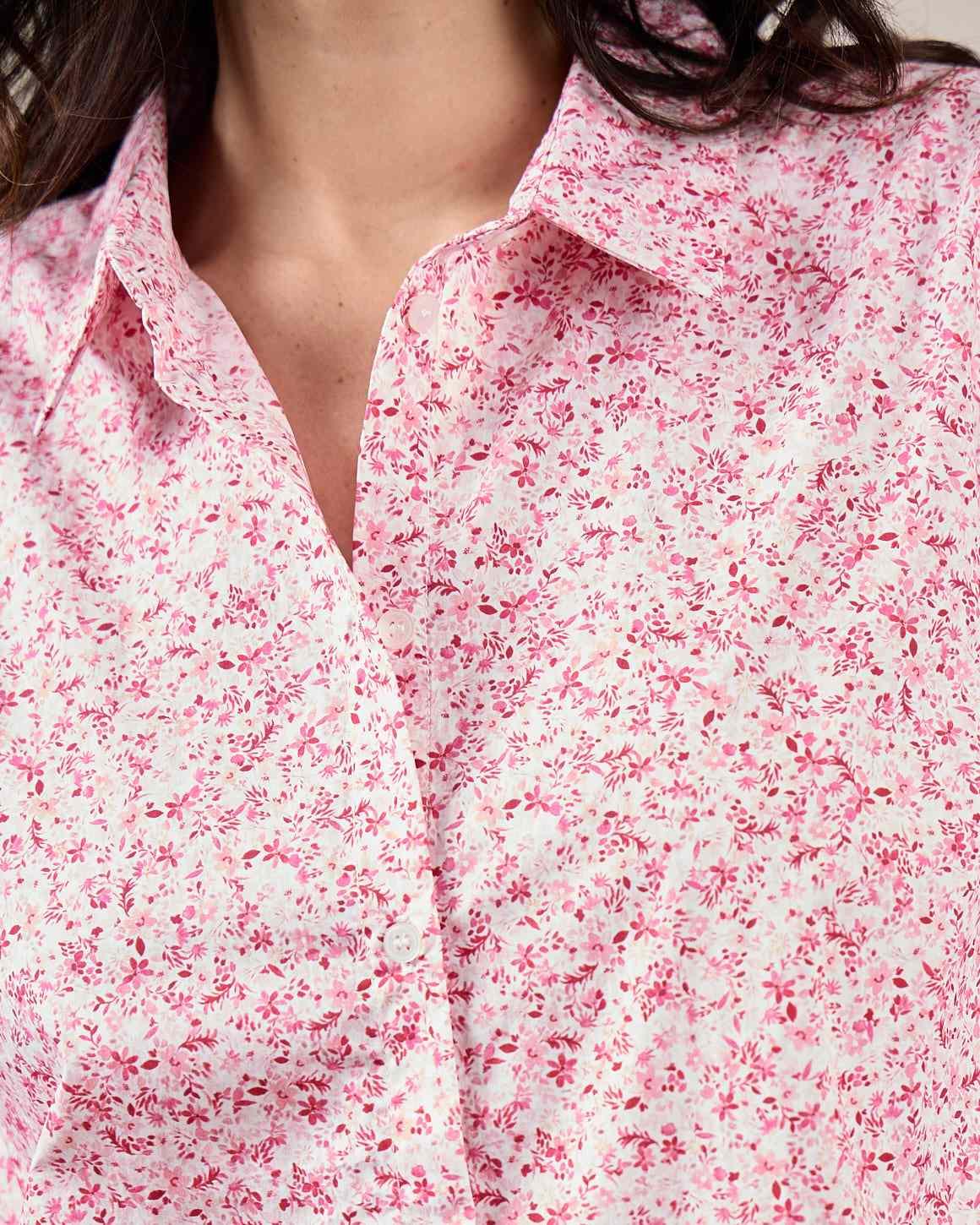 Chemise imprimée Émilia rose