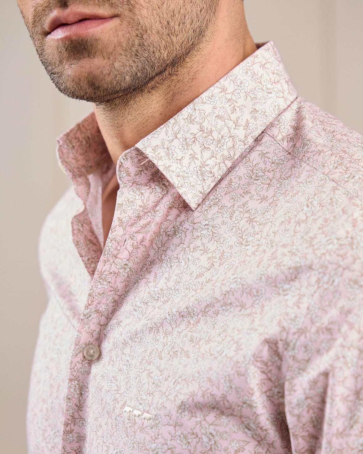 Chemise cintrée rose