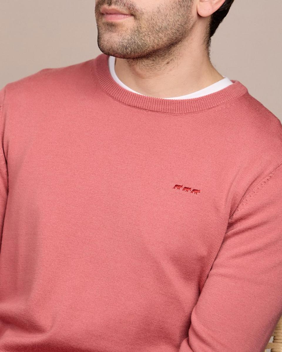 Pull col rond rose