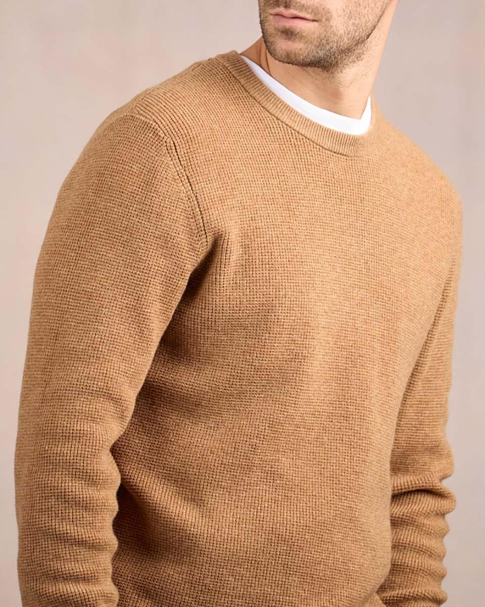 Pull point grain de riz beige